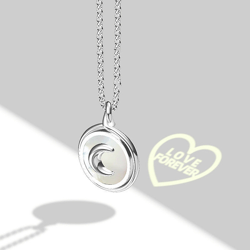 Moon Represents My Heart Hidden Word Projection Necklace