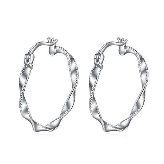 Boucles d'oreilles créoles sans fin en forme de cercle torsadé, bijoux cadeaux, 30 mm, hypoallergéniques