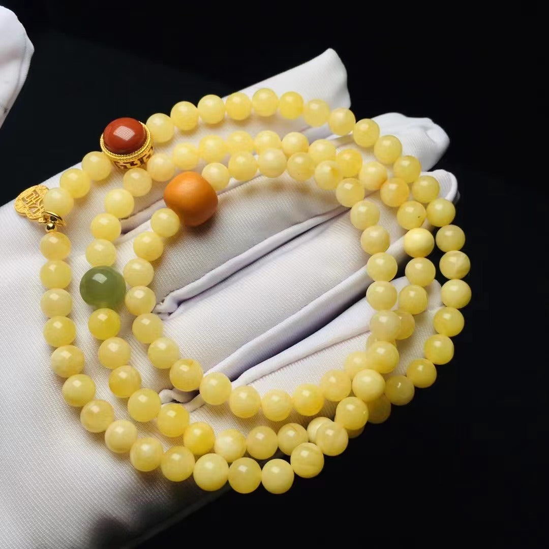 Pulsera multicírculo de cera de abejas natural para mujer