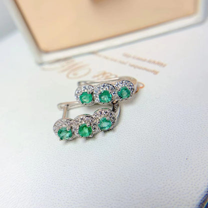 Natural Emerald Ear Clip Simple