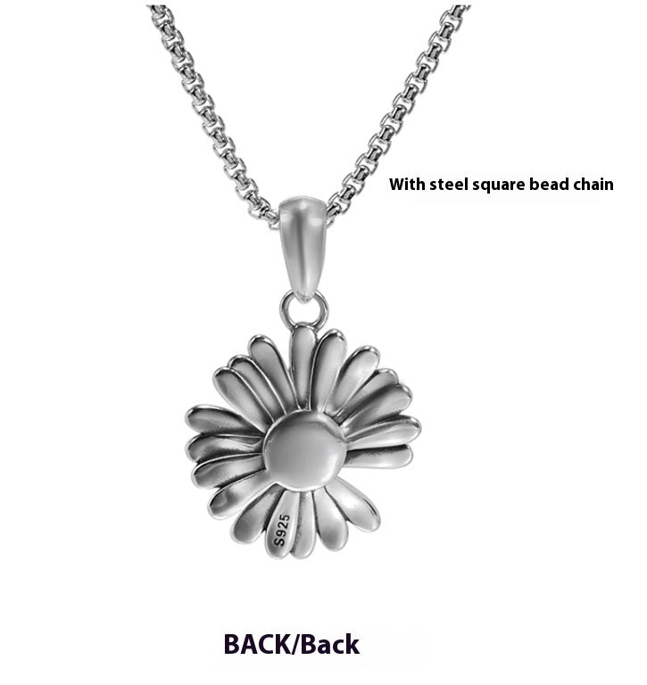 All-match Pendant Sterling Silver Chrysanthemum Necklace