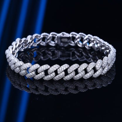 Cuban Link Chain Bracelet Men's Fashion Hip Hop Couple Sterling Silver Simple Hand Jewelry