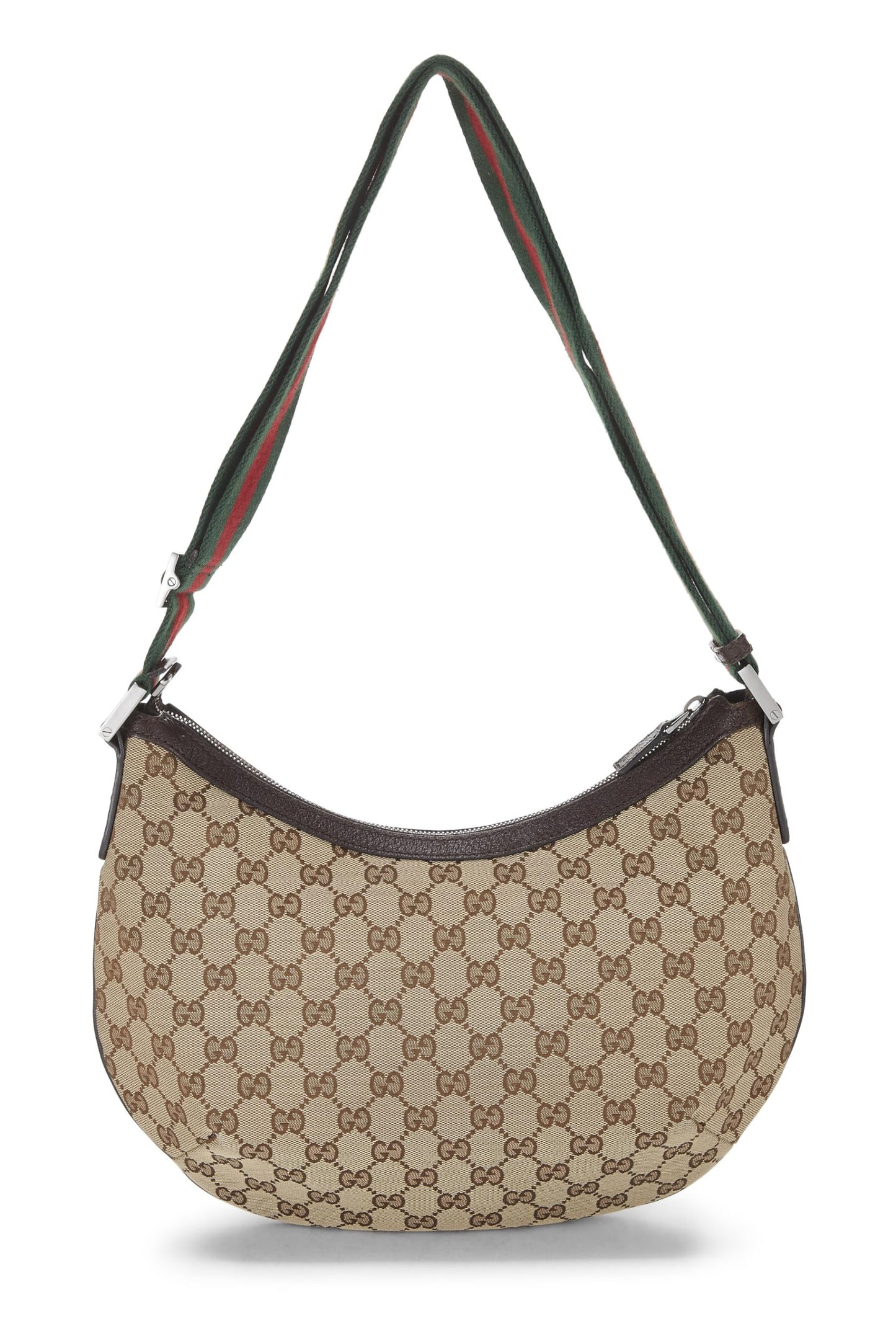 Gucci, Pre-Loved Original GG Canvas Web Round Messenger, Brown