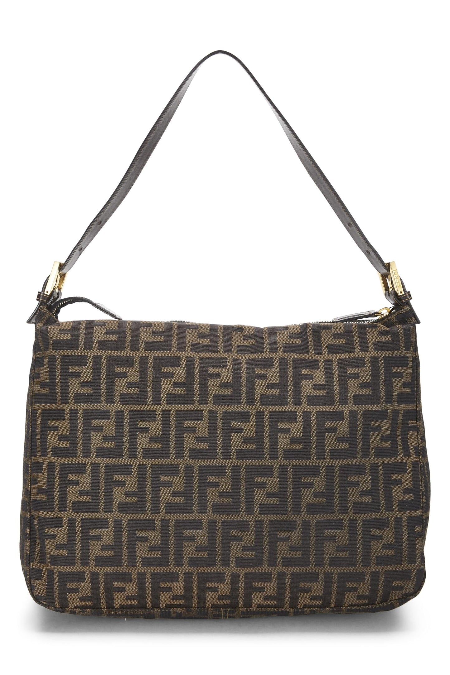 Fendi, sac à bandoulière en toile marron Zucca, grand modèle, d'occasion, marron