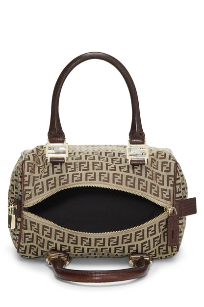 Fendi, Boston en toile enduite marron zucchino d'occasion, marron