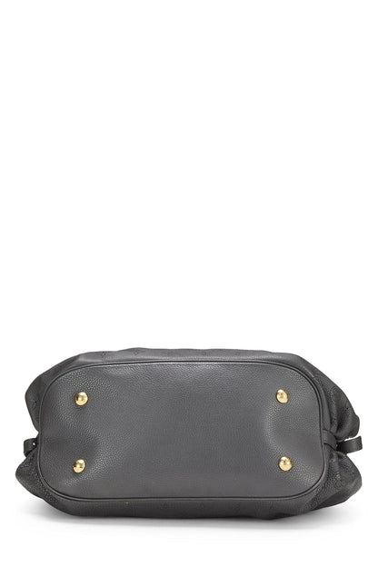 Louis Vuitton, Mahina Large en cuir noir Monogram d'occasion, gris