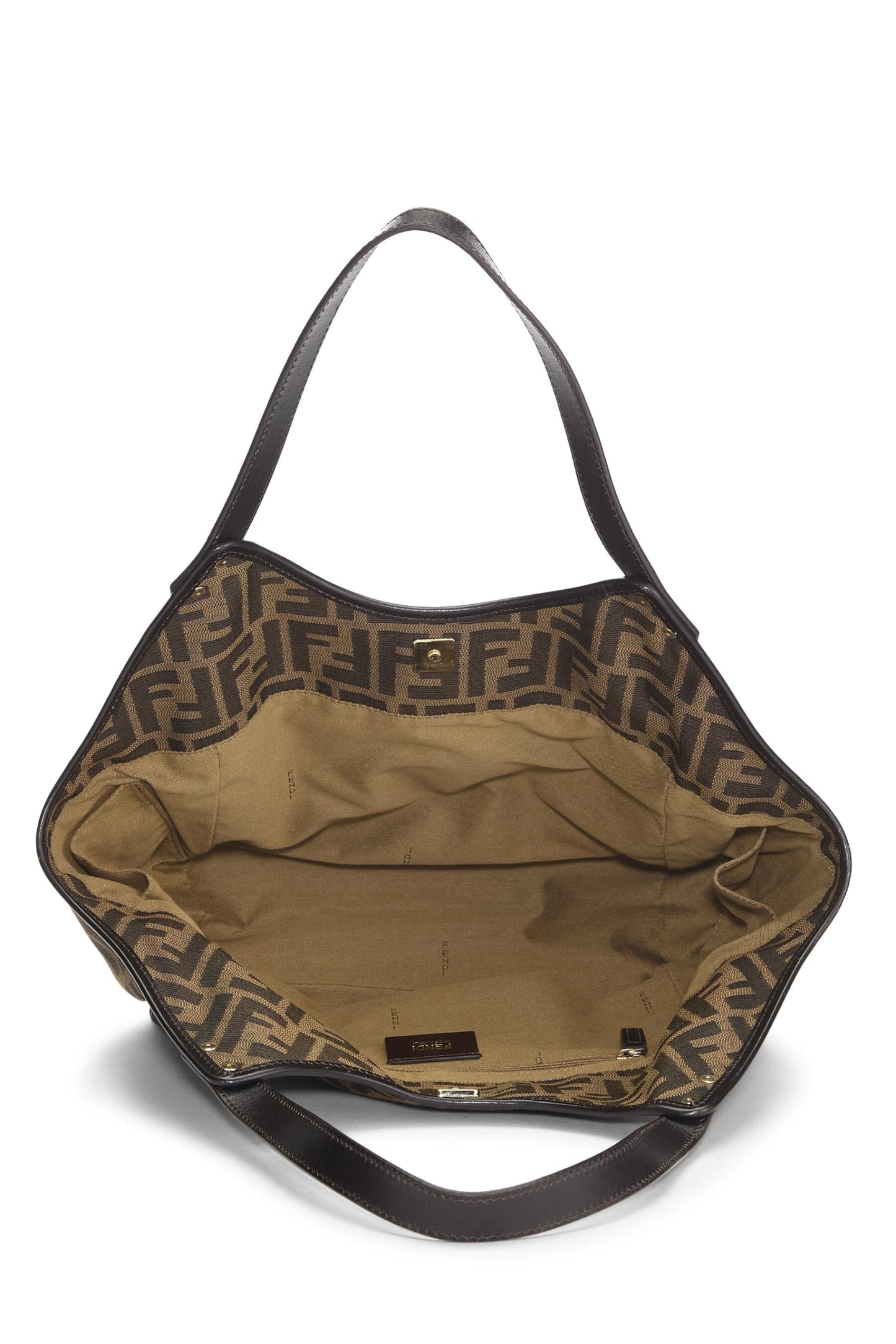 Fendi, sac fourre-tout de poche de chef en toile marron Zucca, grand modèle, d'occasion, marron