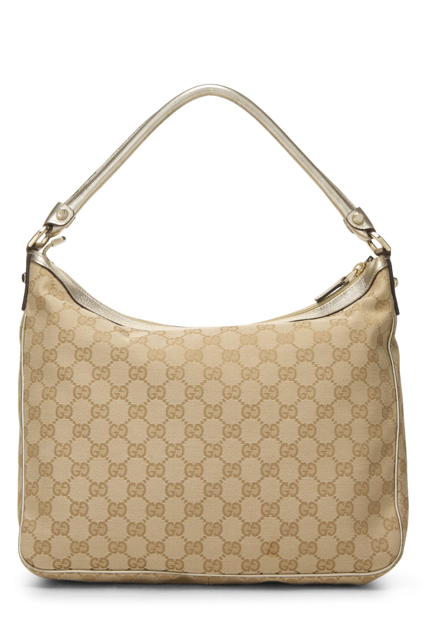 Gucci, Bolso de hombro Abbey de lona GG original dorado Pre-Loved, Dorado