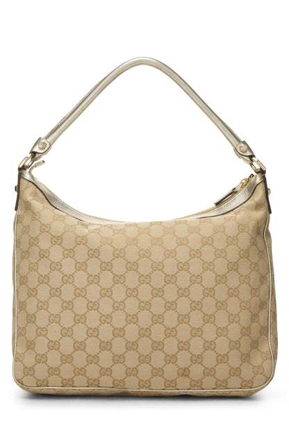 Gucci, Pre-Loved Gold Original GG Canvas Abbey Shoulder Bag, Gold