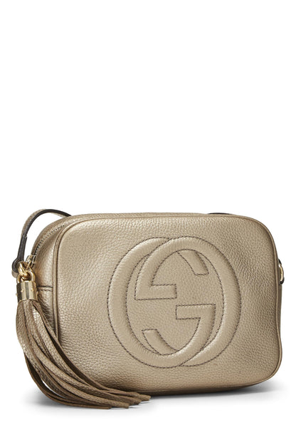 Gucci, Pre-Loved Gold Metallic Grained Leather Soho Disco, Gold