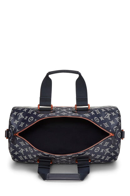 Louis Vuitton, Pre-Loved Monogram Upside Down Ink Speedy Bandouliere 40, Navy