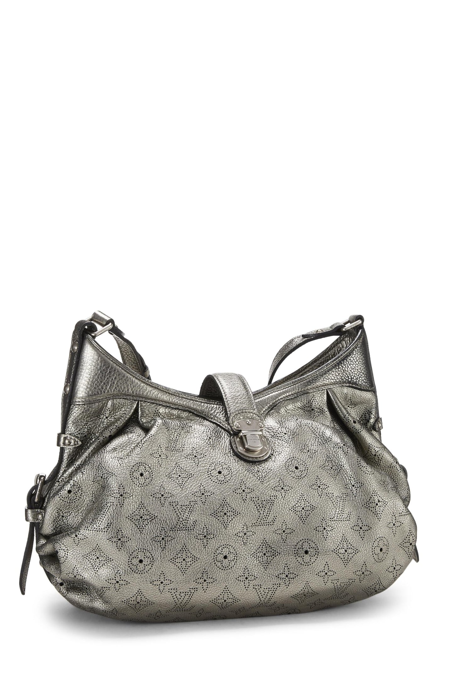 Louis Vuitton, Hobo XS de cuero Mahina con monograma plateado Pre-Loved, Plata