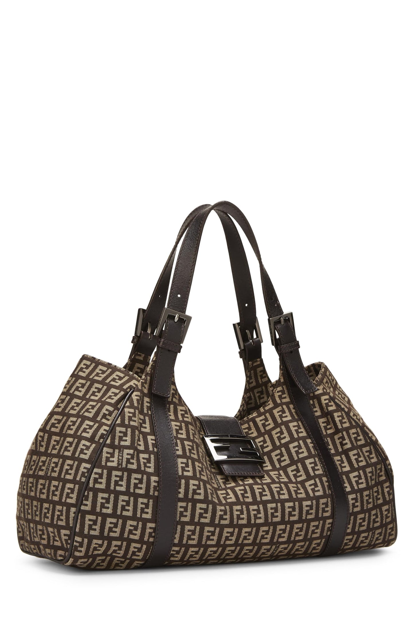 Fendi, sac fourre-tout en toile marron Zucchino d'occasion, marron