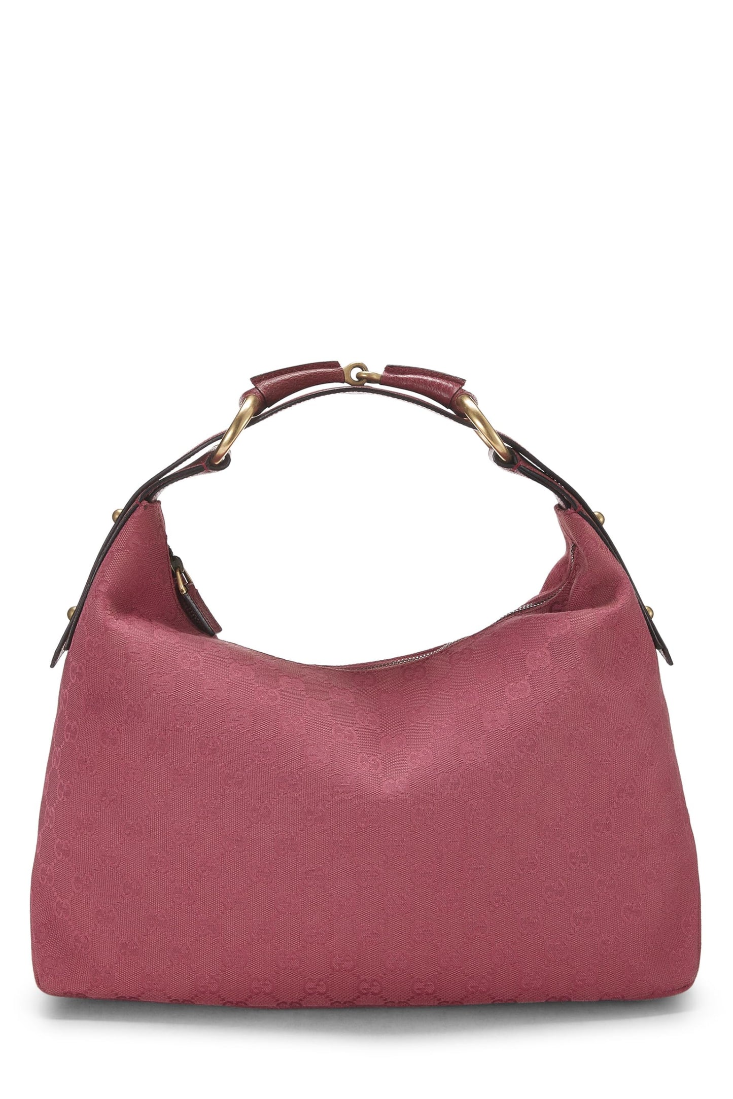 Gucci, sac hobo en toile GG Horsebit rose d'occasion, rose