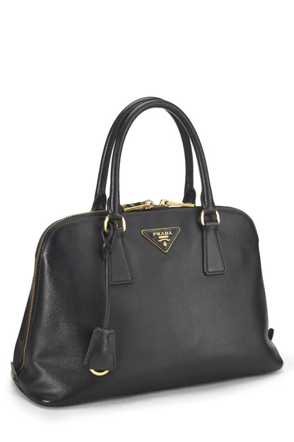 Prada, Promenade Small en cuir saffiano noir d'occasion, noir