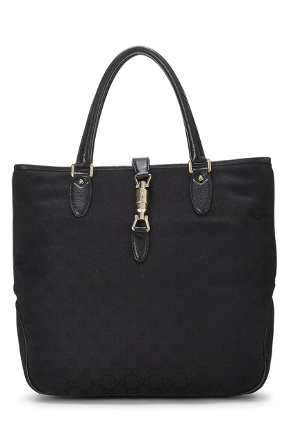 Gucci, sac fourre-tout New Jackie en toile noire GG d'occasion, noir