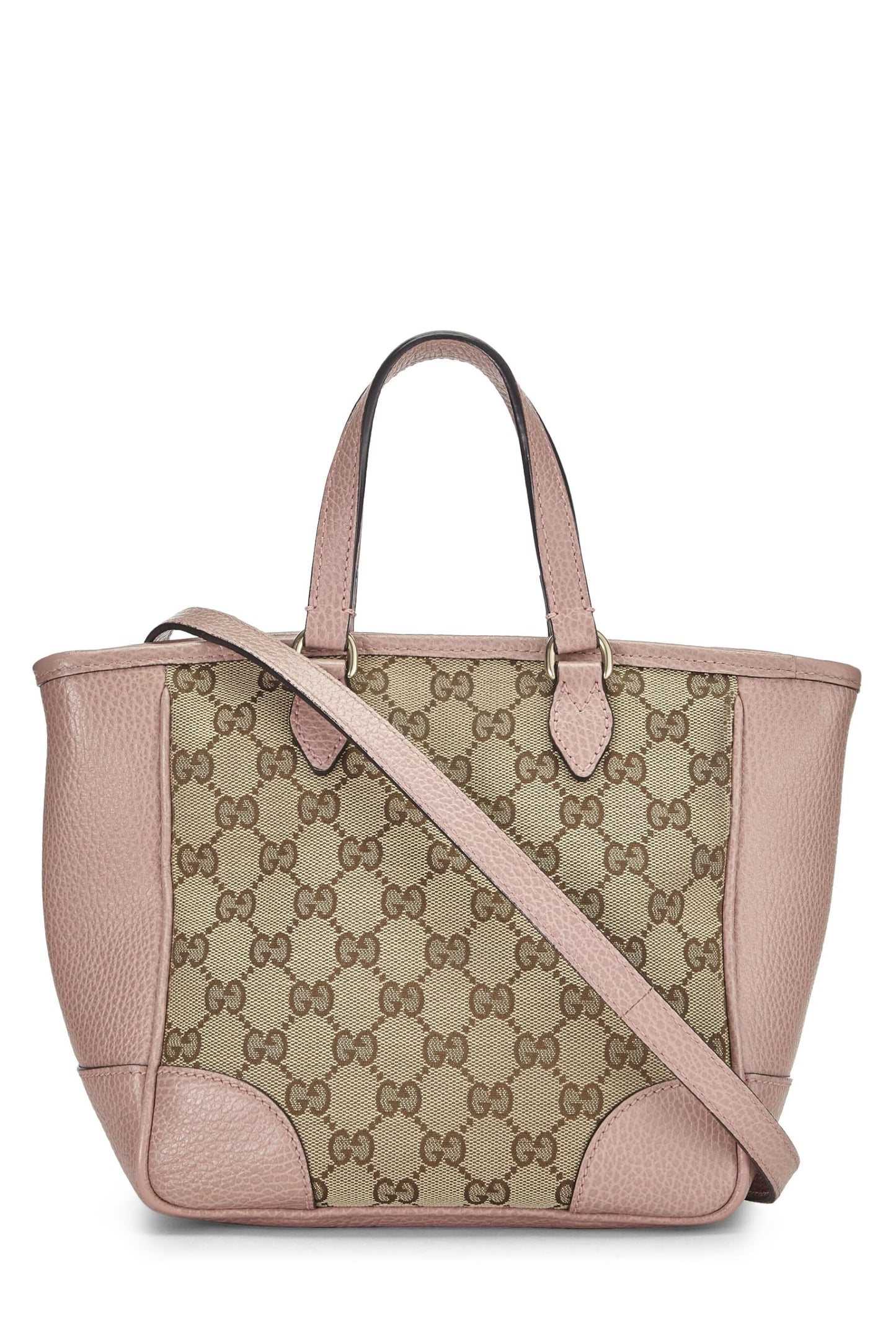 Gucci, sac fourre-tout Bree à poignée supérieure en toile GG rose d'occasion, petit modèle, rose