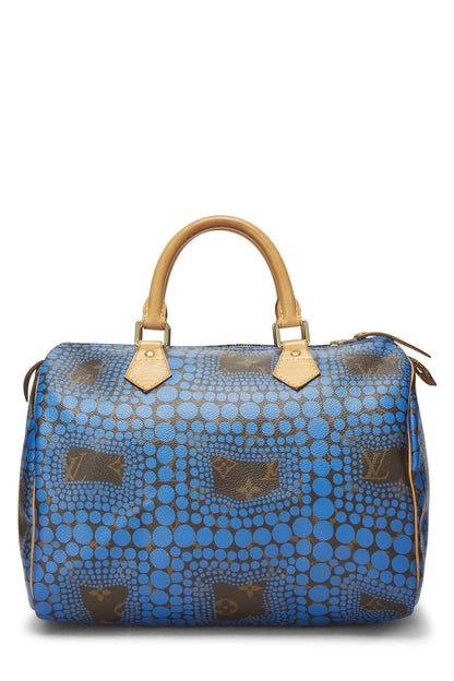 Louis Vuitton, Pre-Loved Yayoi Kusama x Louis Vuitton Blue Monogram Dots Infinity Speedy 30, Blue