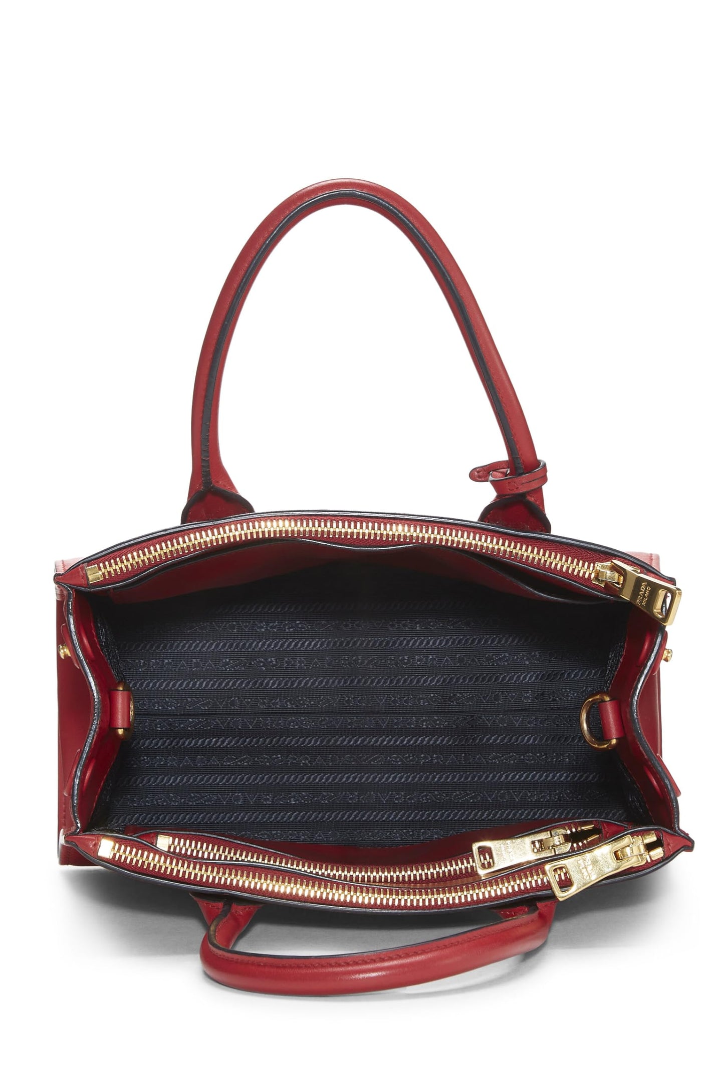 Prada, sac à bandoulière Paradigme City en cuir Saffiano rouge d'occasion, taille moyenne, rouge