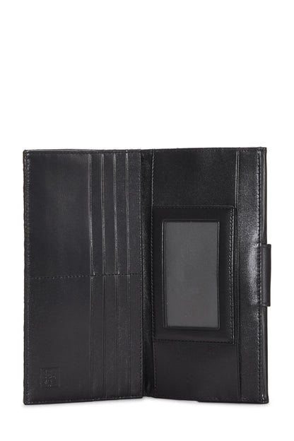 Fendi, Pre-Loved Black Zucchino Canvas Long Wallet, Black