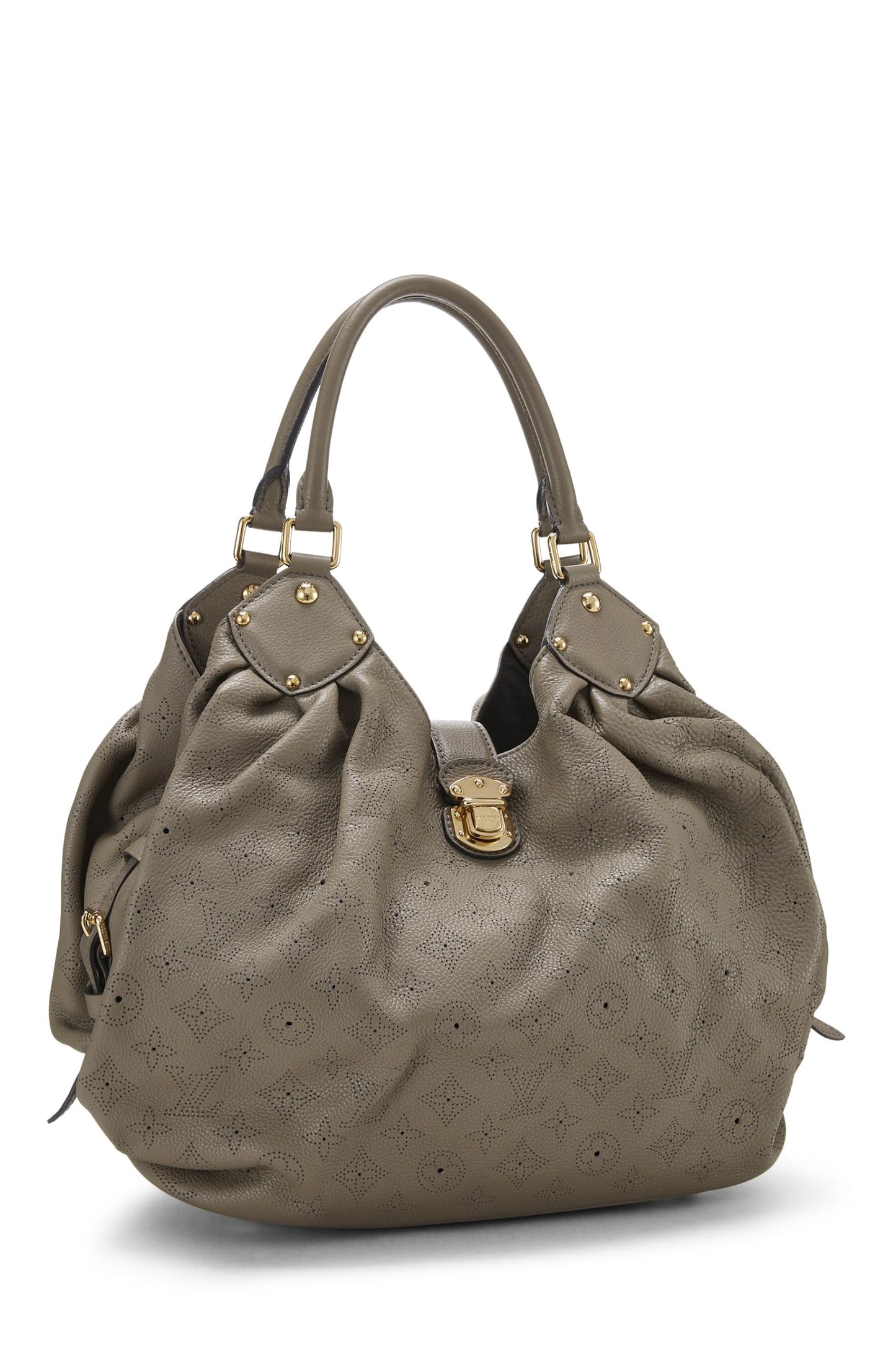 Louis Vuitton, Mahina grande de cuero con monograma gris Pre-Loved, Gris