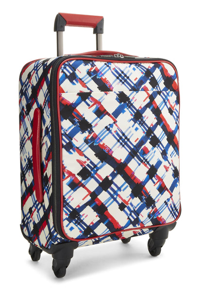 Chanel, Pre-Loved Multicolor Plaid Canvas Airlines Trolley, Red