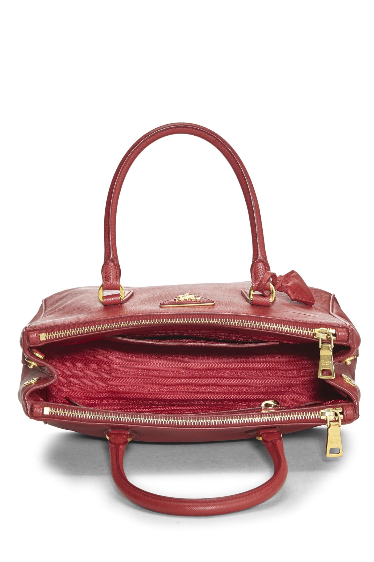 Prada, Bolso ejecutivo mediano Saffiano rojo Pre-Loved, Rojo