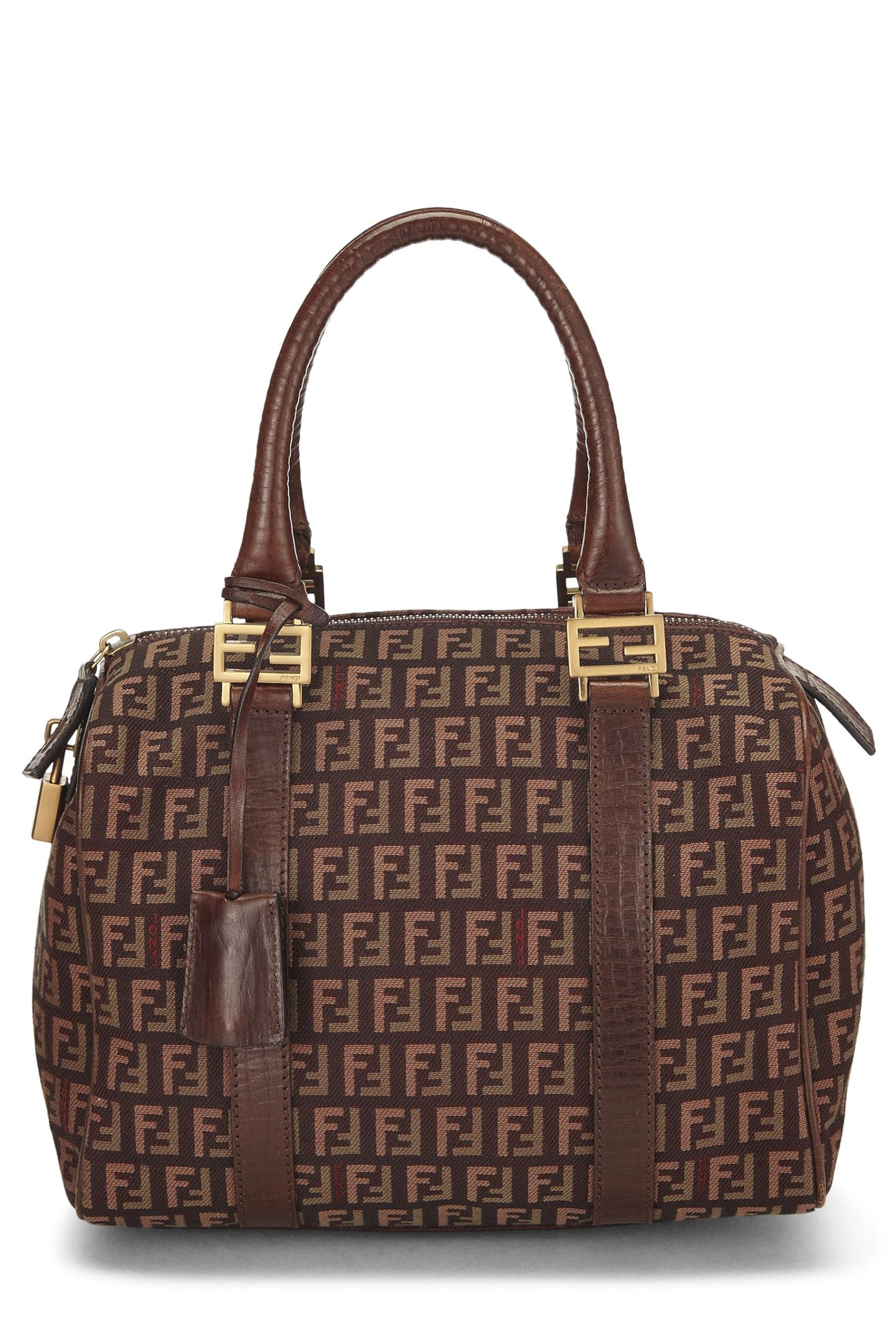 Fendi, sac Boston Mini Zucchino marron d'occasion, marron