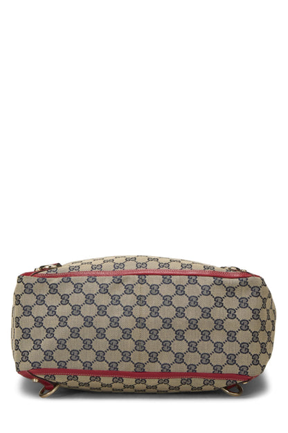 Gucci, sac fourre-tout vertical Abbey en toile GG rouge d'occasion avec anneau en D, rouge