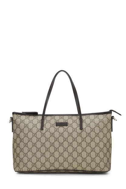 Gucci, sac fourre-tout en toile GG Supreme d'origine d'occasion, marron