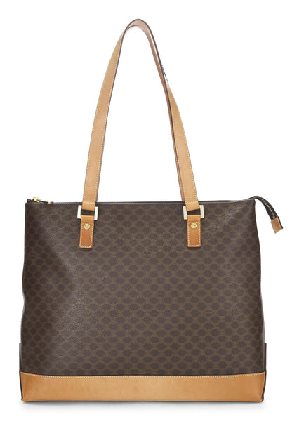 Céline, Pre-Loved Brown Coated Canvas Macadam Tote, Brown