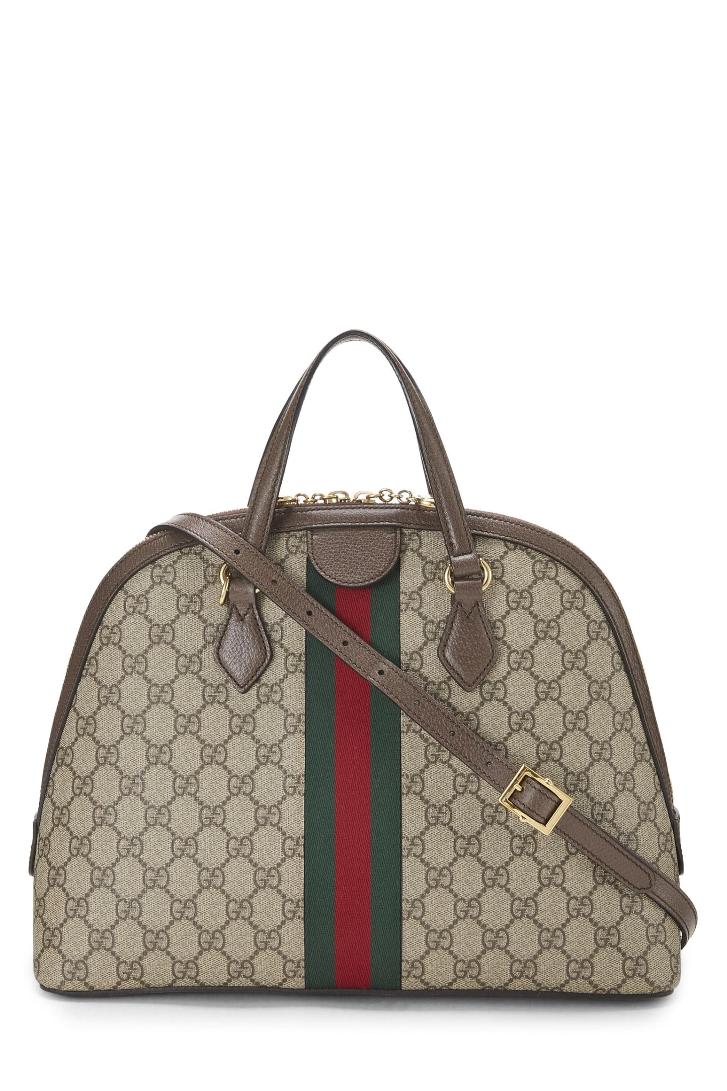 Gucci, sac à bandoulière Ophidia Dome Supreme GG marron d'occasion, petit modèle, marron