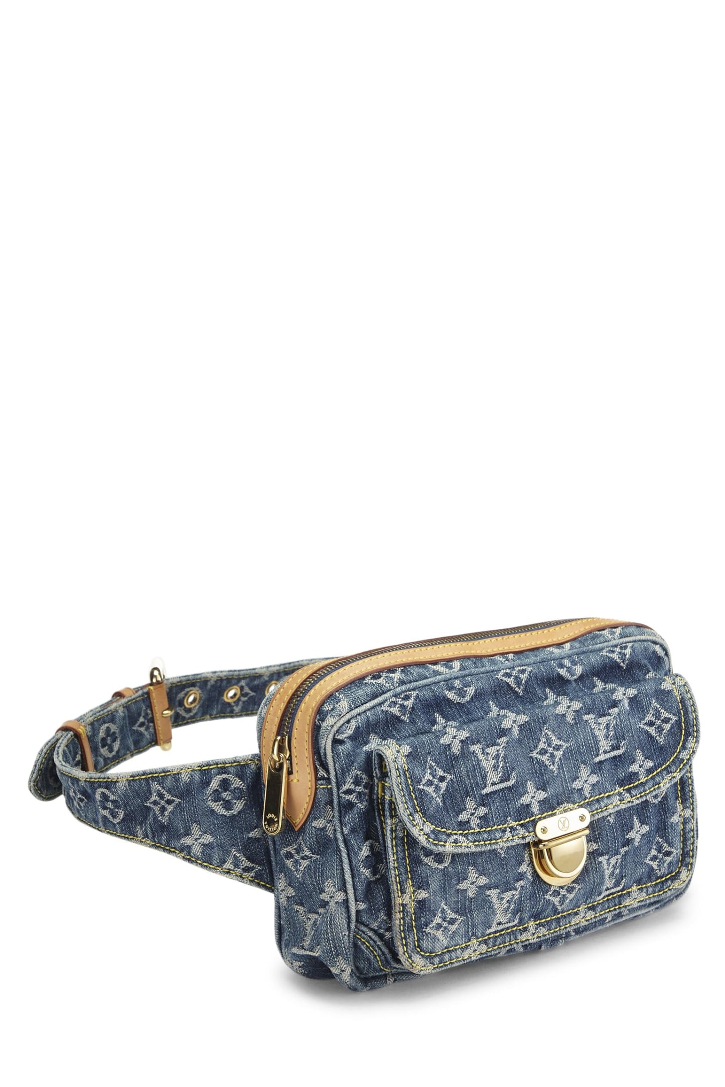 Louis Vuitton, Pre-Loved Blue Monogram Denim Bumbag, Blue