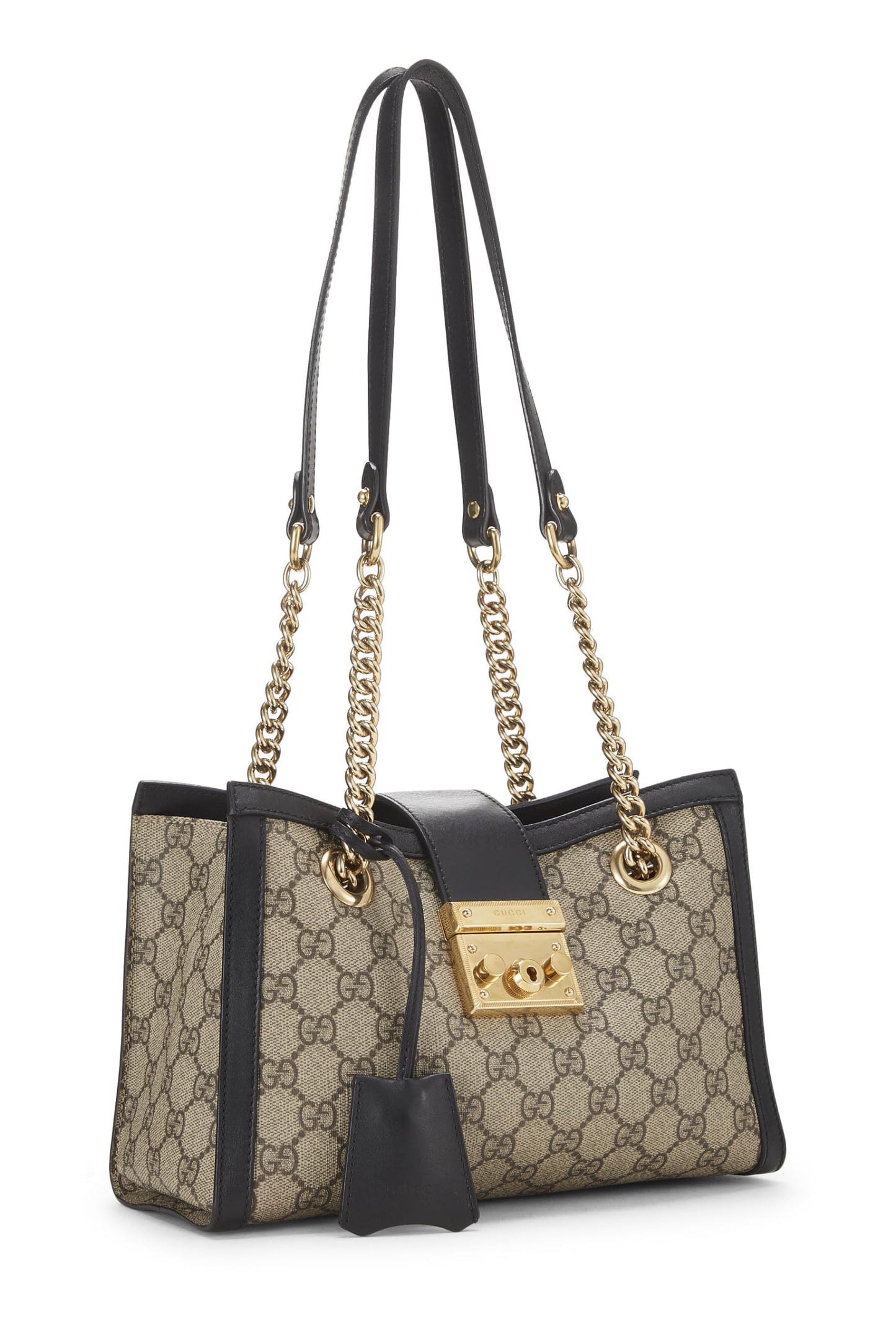 Gucci, Pre-Loved Black GG Supreme Padlock Tote Small, Black