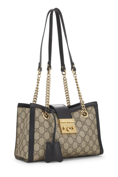 Gucci, Pre-Loved Black GG Supreme Padlock Tote Small, Black