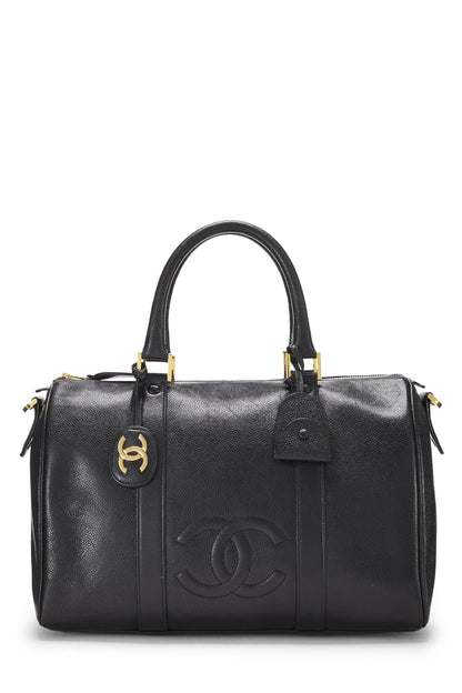 Chanel, Boston Caviar Negro Pre-Loved Pequeño, Negro