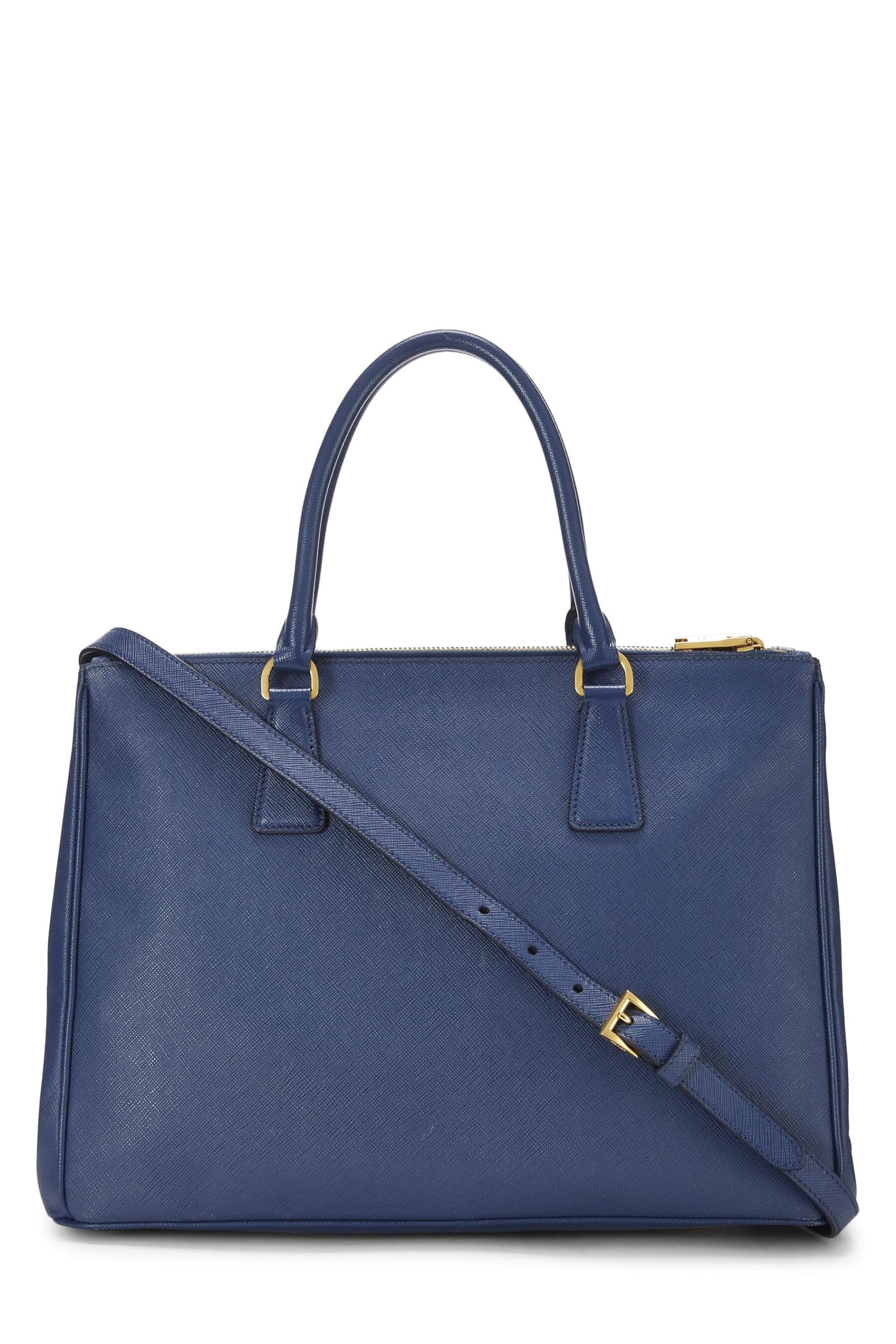 Prada, sac fourre-tout Executive moyen en saffiano bleu d'occasion, bleu marine