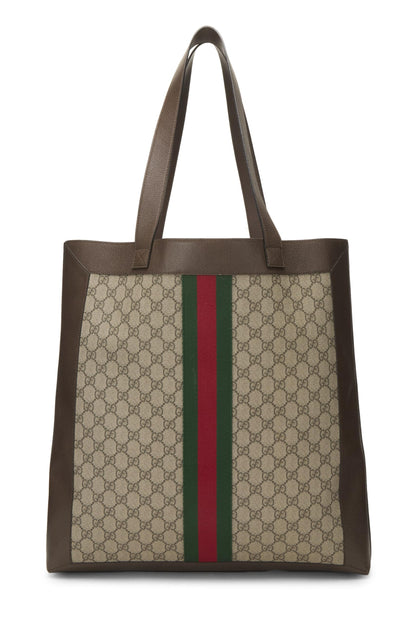 Gucci, sac fourre-tout Ophidia en toile GG Supreme d'origine d'occasion, grand modèle, marron