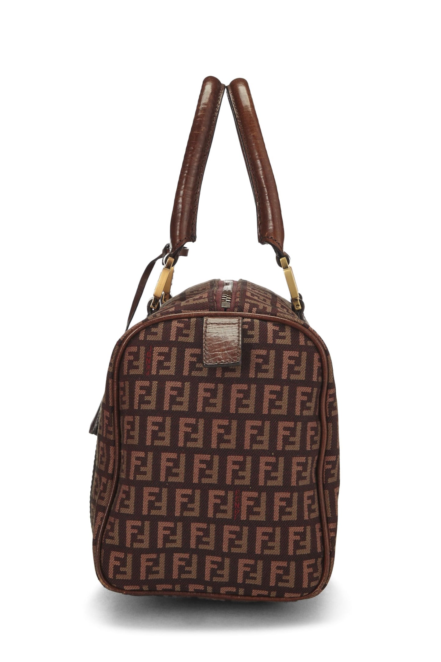 Fendi, sac Boston Mini Zucchino marron d'occasion, marron