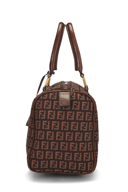 Fendi, Pre-Loved Brown Zucchino Boston Bag Mini, Brown