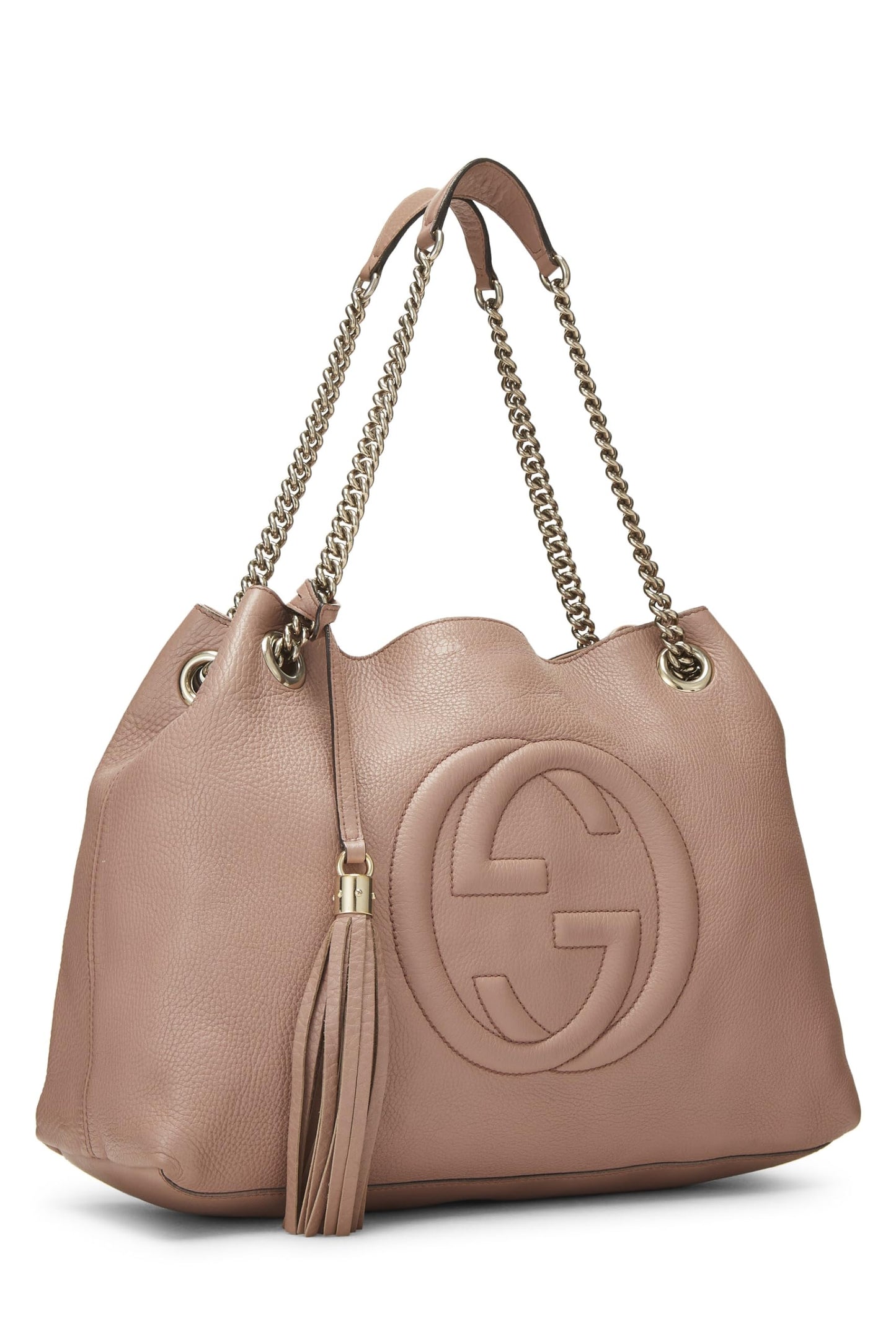 Gucci, sac fourre-tout Soho en cuir rose d'occasion, beige