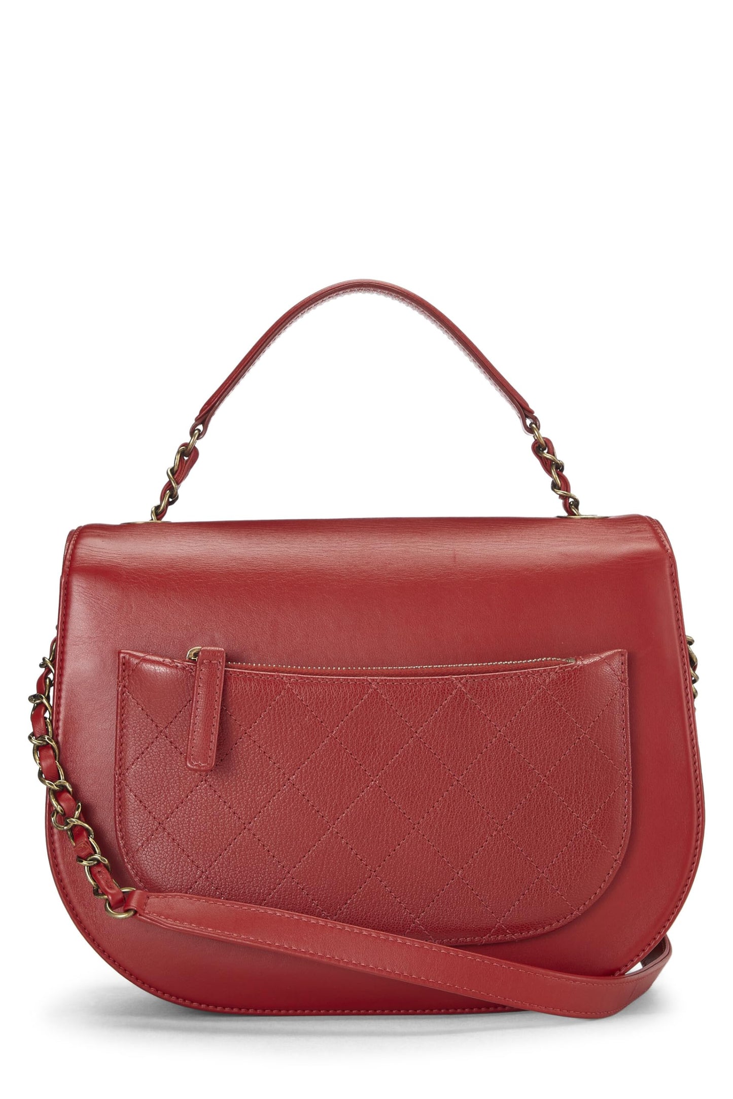 Chanel, Pre-Loved Red Calfskin Coco Curve Flap Medium, Red