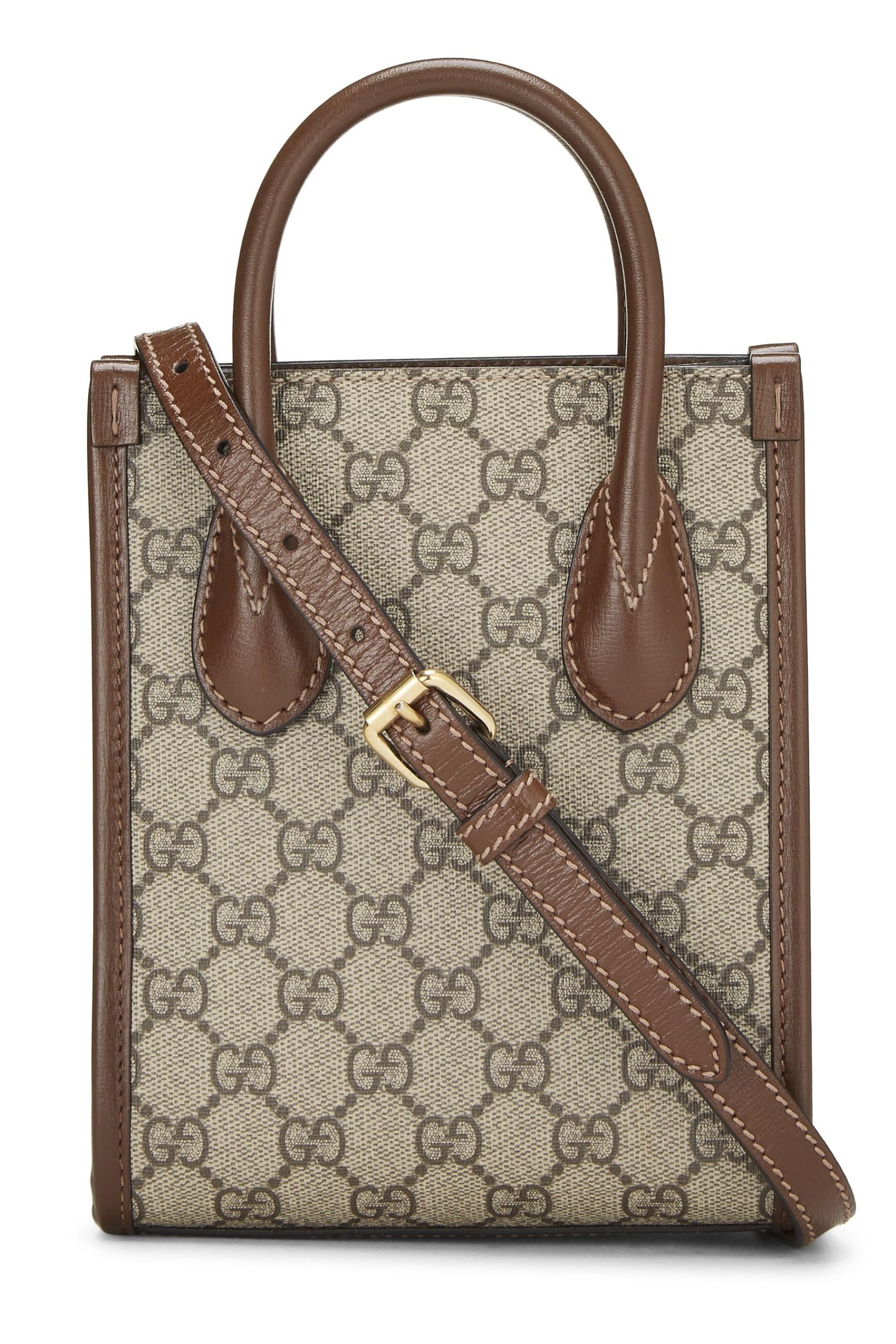 Gucci, Pre-Loved Brown Original GG Supreme Interlocking GG Tote Mini, Brown