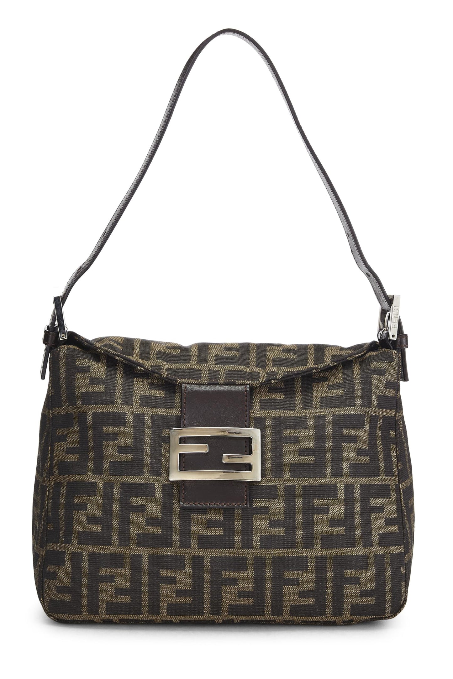 Fendi, Bolso de hombro de lona Zucca marrón Pre-Loved, Marrón