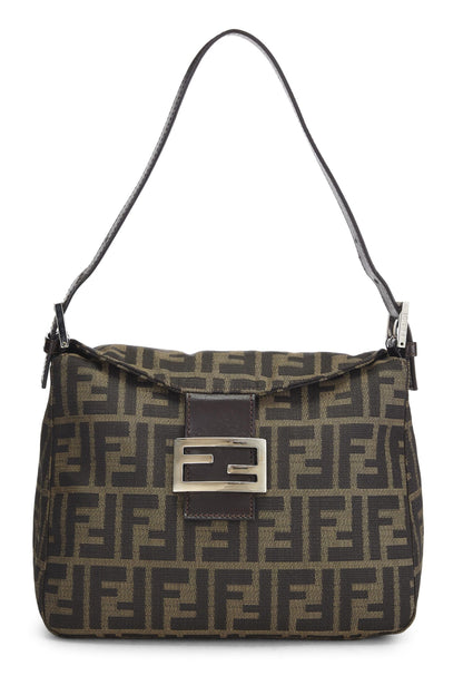 Fendi, sac à bandoulière en toile marron Zucca d'occasion, marron