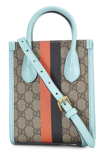 Gucci, sac fourre-tout en toile suprême GG Original Turquoise d'occasion, mini, bleu marine