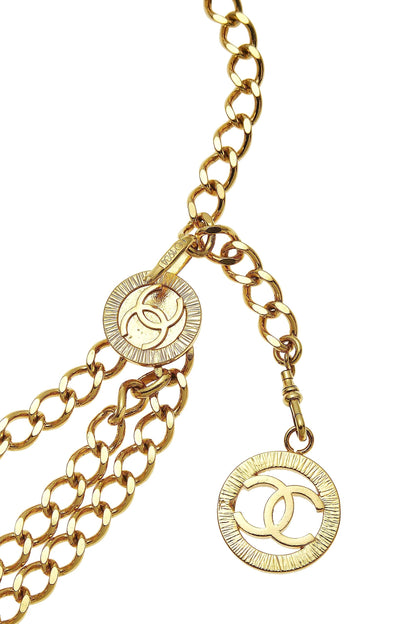 Chanel, Pre-Loved Gold Sunburst 'CC' Chain Belt 3, Gold