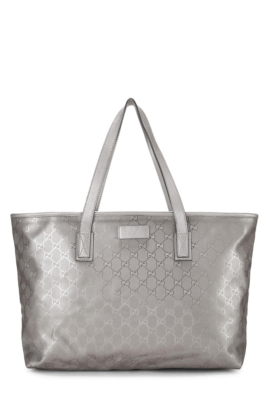 Gucci, Pre-Loved Silver GG Imprime Tote Small, Silver