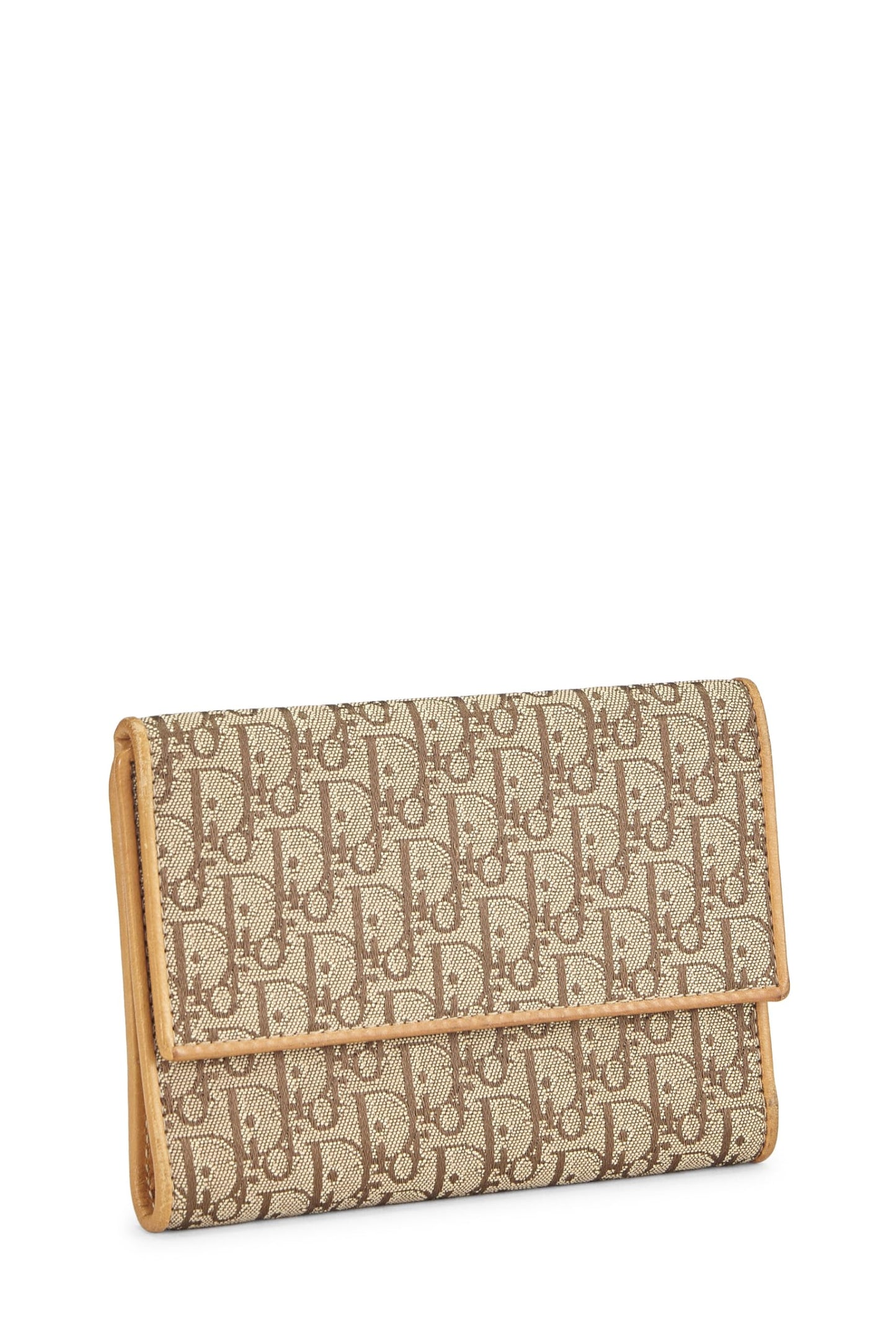 Dior, Pre-Loved Beige Trotter Canvas Wallet, Beige