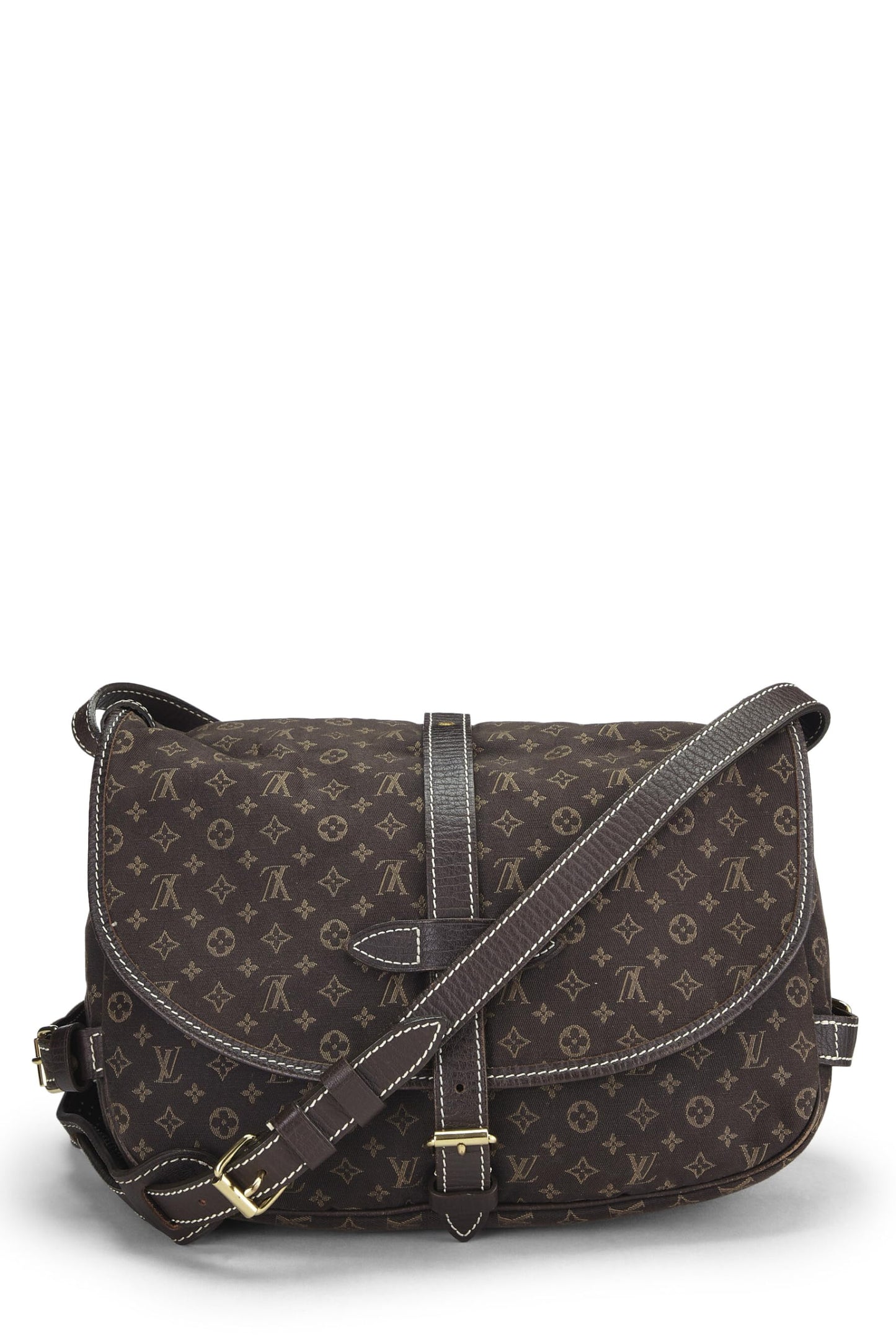 Louis Vuitton, Bolso mini Lin Saumur 30 marrón Monogram usado, marrón